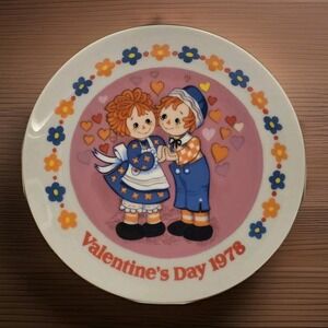 Raggedy Ann & Andy 1978 VALENTINE DAY Plate Limited Edition Schmid  7 5/8" W/BOX